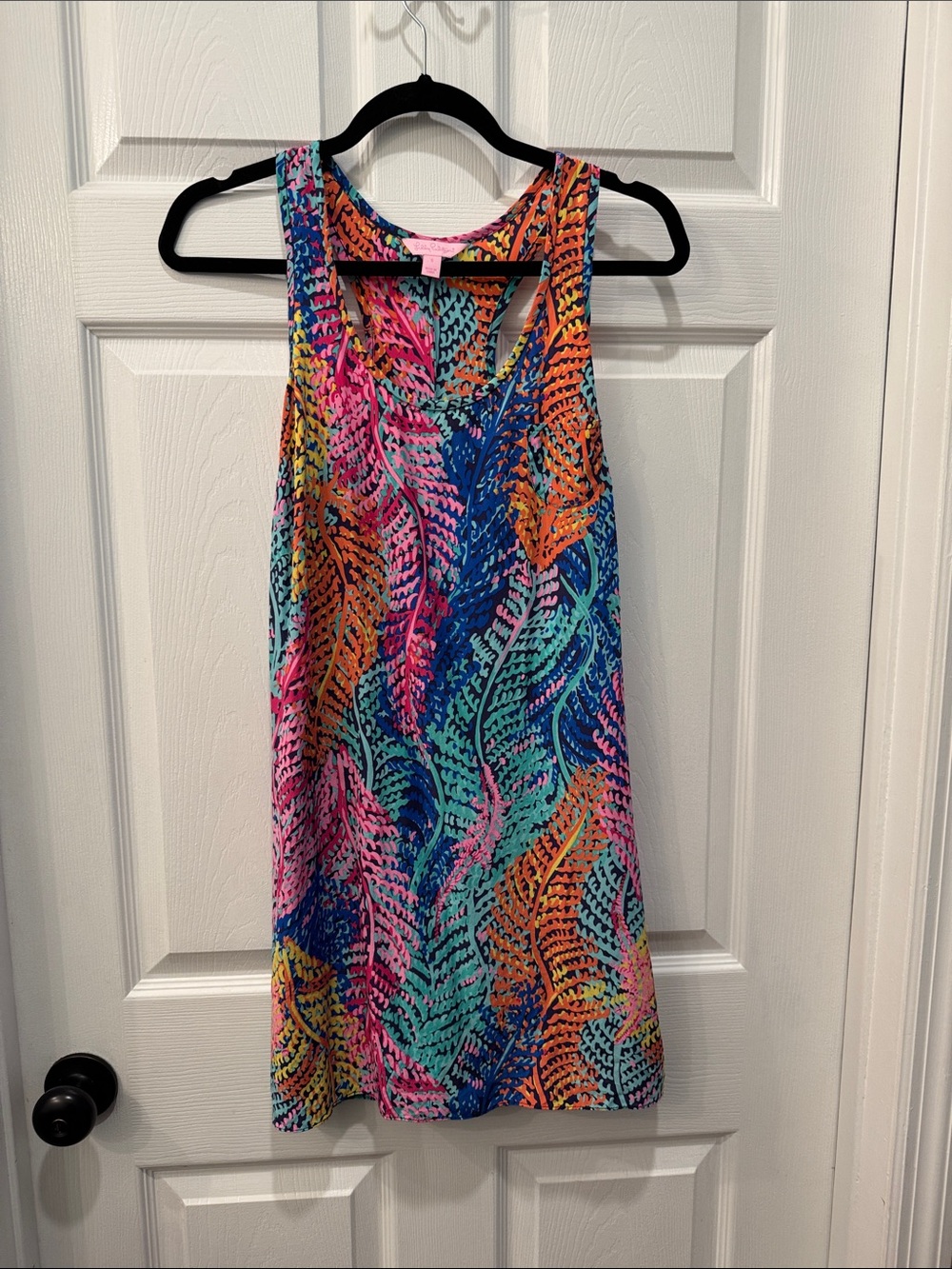 Lilly Pulitzer Multicolor Palm-Print Mini Dress - Pink, Blue, Orange, Green